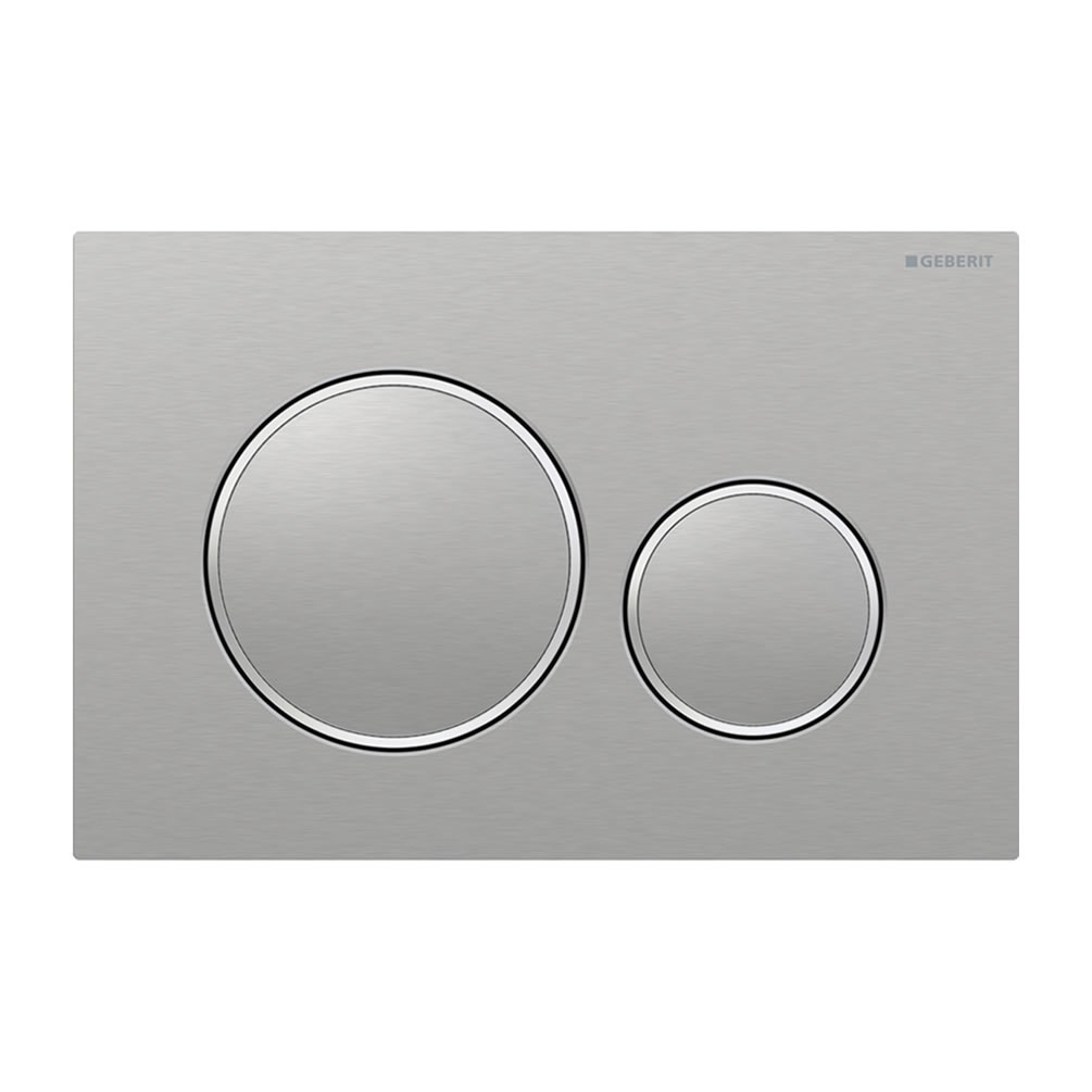 Cutout image of Geberit Sigma20 Round Stainless Steel Dual Flush Plate